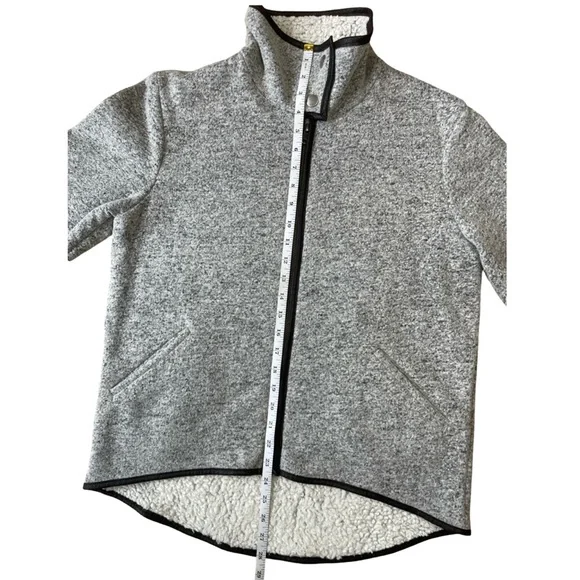 Barneys New York Gray Knit Fleece 3/4 Sleeve Oversized Jacket - Size 4 - Picture 7 of 9